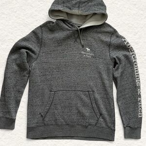 Abercrombie & Fitch Grey Hoodie Medium Embroidered Logo
